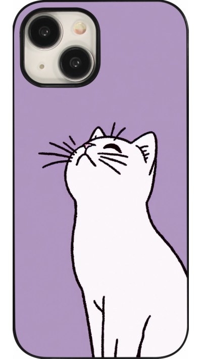 iPhone 15 Case Hülle - Chat auf lila Hintergrund