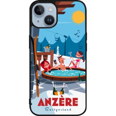iPhone 15 Case Hülle - Silikon schwarz Anzère Mountain Jacuzzi