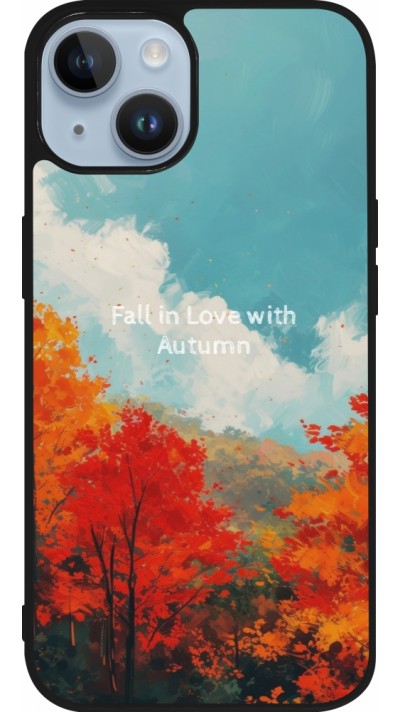 iPhone 15 Case Hülle - Silikon schwarz Autumn 25 Fall in love