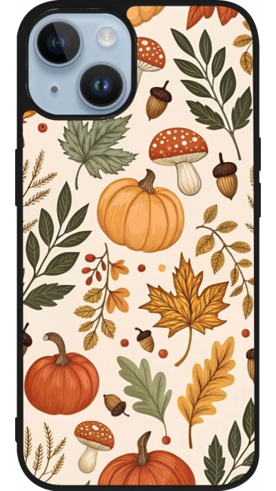 iPhone 15 Case Hülle - Silikon schwarz Autumn 25 Autumn pattern