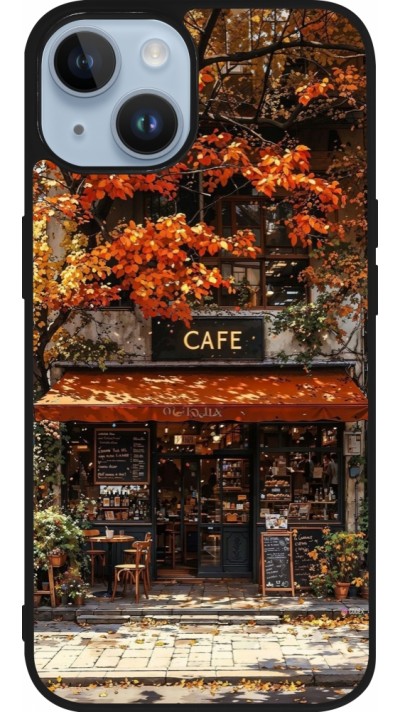 iPhone 15 Case Hülle - Silikon schwarz Autumn 25 Coffee shop