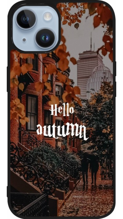 iPhone 15 Case Hülle - Silikon schwarz Autumn 25 Hello autumn