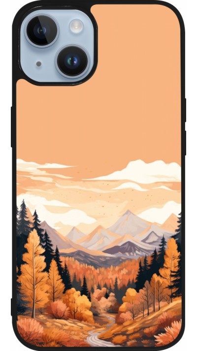 iPhone 15 Case Hülle - Silikon schwarz Autumn 25 Mountains