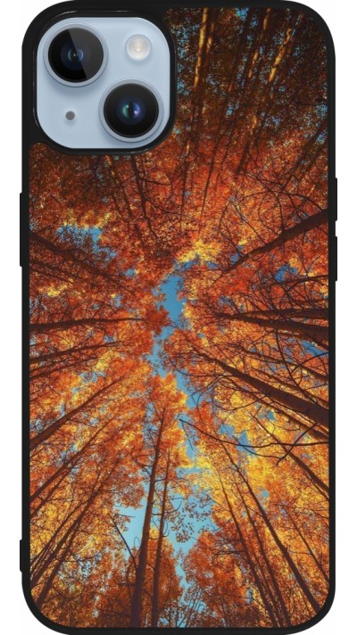 iPhone 15 Case Hülle - Silikon schwarz Autumn 25 Trees
