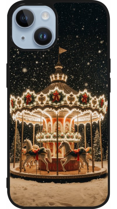 iPhone 15 Case Hülle - Silikon schwarz Christmas 25 Carousel