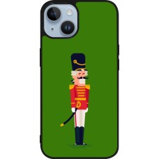 iPhone 15 Case Hülle - Silikon schwarz Christmas 25 Nutcracker Green