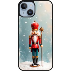 iPhone 15 Case Hülle - Silikon schwarz Christmas 25 Nutcracker Snow