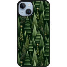 iPhone 15 Case Hülle - Silikon schwarz Christmas 25 Pattern Xmas Tree