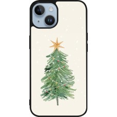 iPhone 15 Case Hülle - Silikon schwarz Christmas 25 Sketch Tree