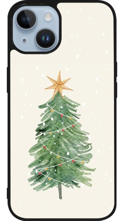 iPhone 15 Case Hülle - Silikon schwarz Christmas 25 Sketch Tree
