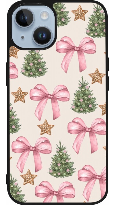 iPhone 15 Case Hülle - Silikon schwarz Christmas 25 Vintage Ribbons