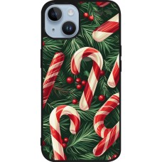 iPhone 15 Case Hülle - Silikon schwarz Christmas 25 Xmas Stick