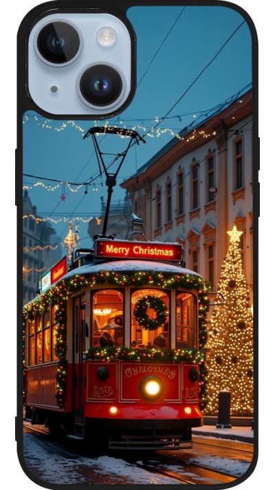 iPhone 15 Case Hülle - Silikon schwarz Christmas 25 Xmas Train