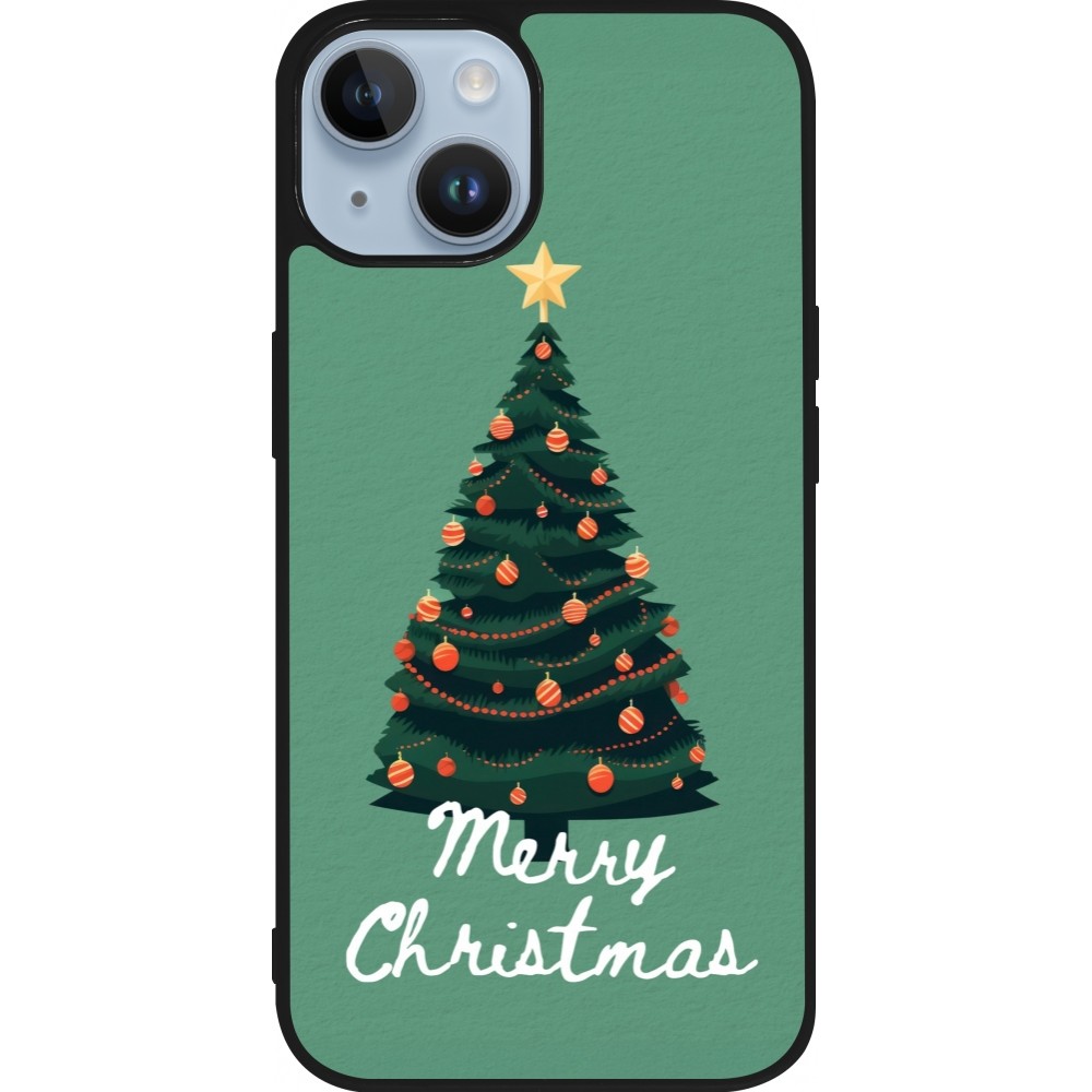 iPhone 15 Case Hülle - Silikon schwarz Christmas 25 Xmas Tree