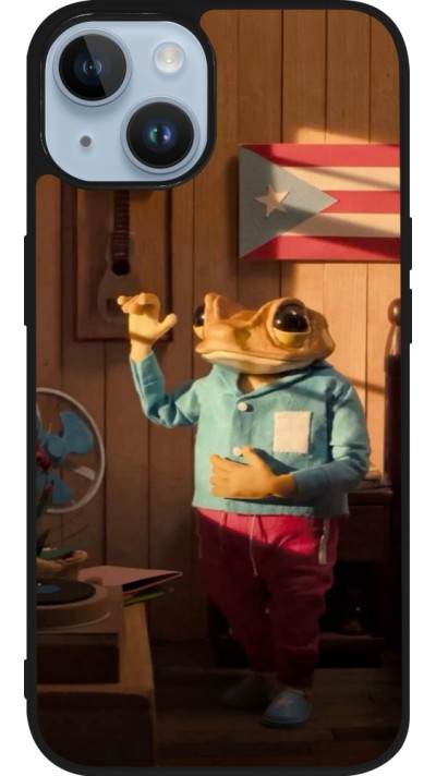 iPhone 15 Case Hülle - Silikon schwarz Dancing frog DTMF