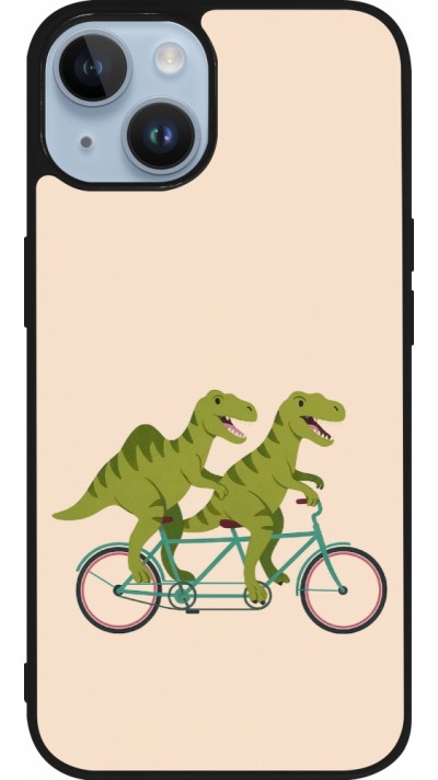 iPhone 15 Case Hülle - Silikon schwarz Dinosaurs on bikes 2026
