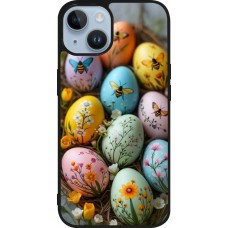 iPhone 15 Case Hülle - Silikon schwarz Easter 2026 Eggs with bees