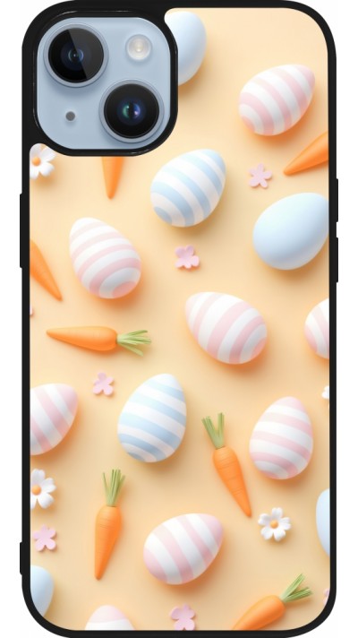 iPhone 15 Case Hülle - Silikon schwarz Easter 2026 Pattern Easter