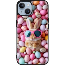 iPhone 15 Case Hülle - Silikon schwarz Easter 2026 Rabbit fun
