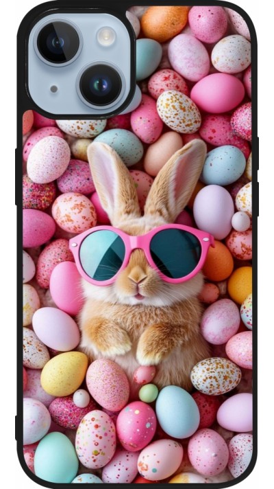 iPhone 15 Case Hülle - Silikon schwarz Easter 2026 Rabbit fun