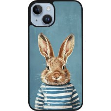 iPhone 15 Case Hülle - Silikon schwarz Easter 2026 Rabbit navy