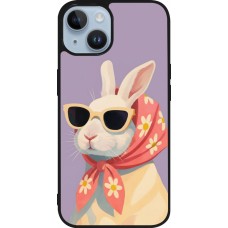 iPhone 15 Case Hülle - Silikon schwarz Easter 2026 Rabbit with scarf