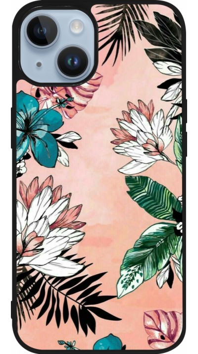 Coque iPhone 15 - Silicone rigide noir Flowers Artprint