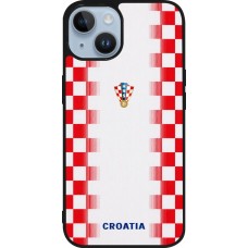 iPhone 15 Case Hülle - Silikon schwarz Kroatien 2026 personalisierbares Fussballtrikot