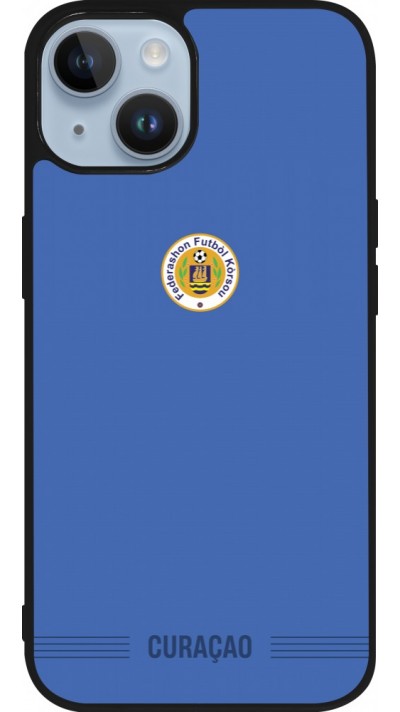 iPhone 15 Case Hülle - Silikon schwarz Curaçao 2026 personalisierbares Fussballtrikot