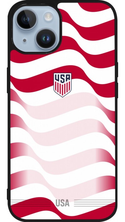 iPhone 15 Case Hülle - Silikon schwarz Vereinigten Staaten 2026 personalisierbares Fussballtrikot