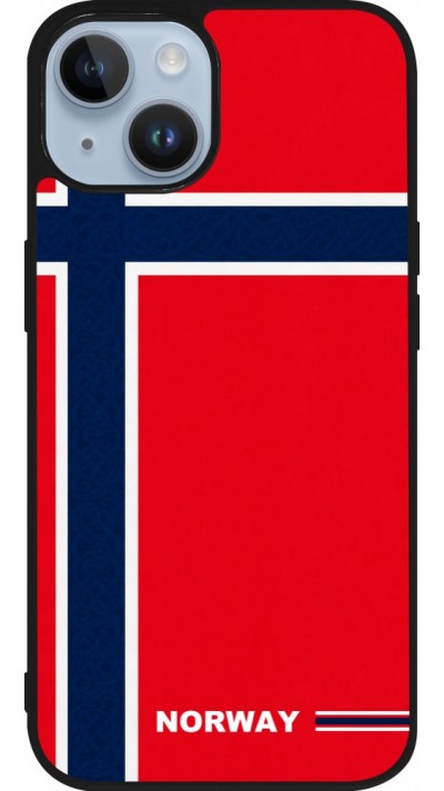 iPhone 15 Case Hülle - Silikon schwarz Norwegen 2026 personalisierbares Fussballtrikot