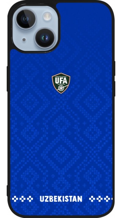 iPhone 15 Case Hülle - Silikon schwarz Usbekistan 2026 personalisierbares Fussballtrikot