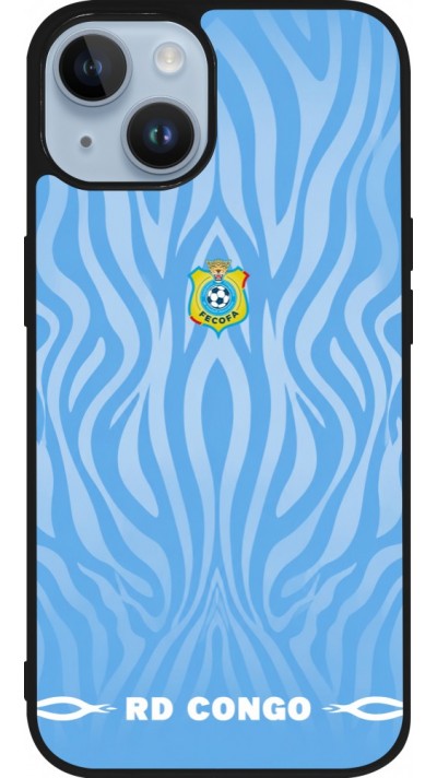 iPhone 15 Case Hülle - Silikon schwarz Demokratische Republik Kongo 2026 personalisierbares Fussballtrikot