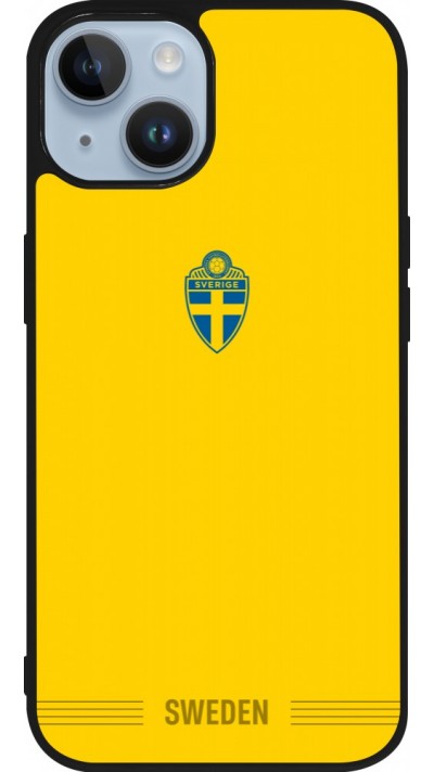 iPhone 15 Case Hülle - Silikon schwarz Schweden 2026 personalisierbares Fussballtrikot