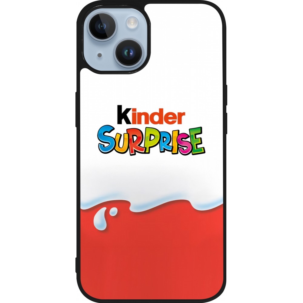 iPhone 15 Case Hülle - Silikon schwarz Kinder Surprise