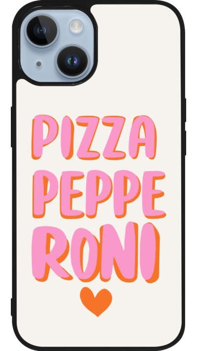 iPhone 15 Case Hülle - Silikon schwarz Pizza pepperoni 2026