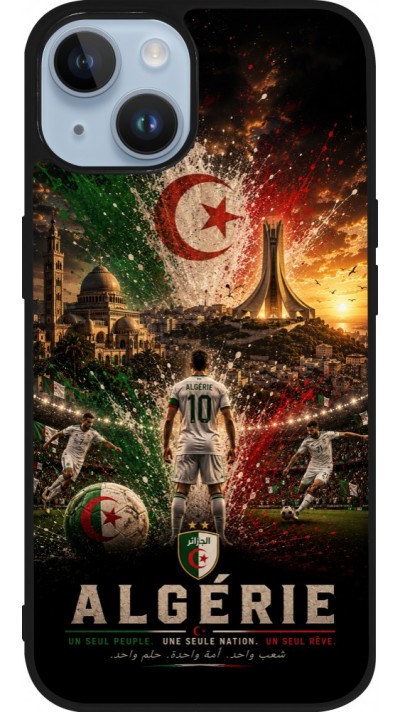 iPhone 15 Case Hülle - Silikon schwarz Fussball Algerien splash 2026