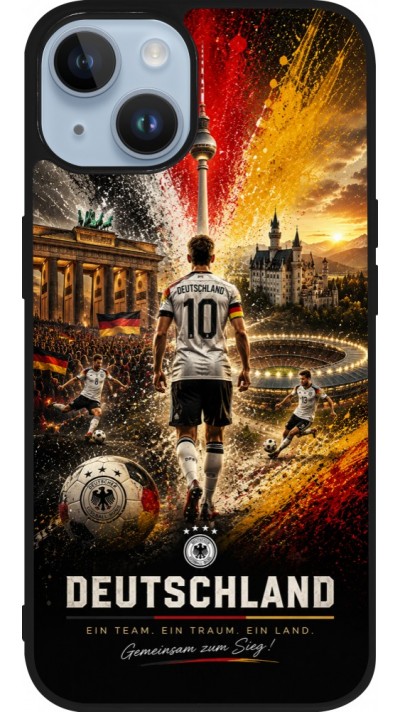 iPhone 15 Case Hülle - Silikon schwarz Fussball Deutschland splash 2026