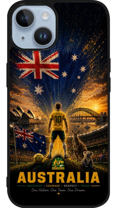 iPhone 15 Case Hülle - Silikon schwarz Fussball Australien splash 2026