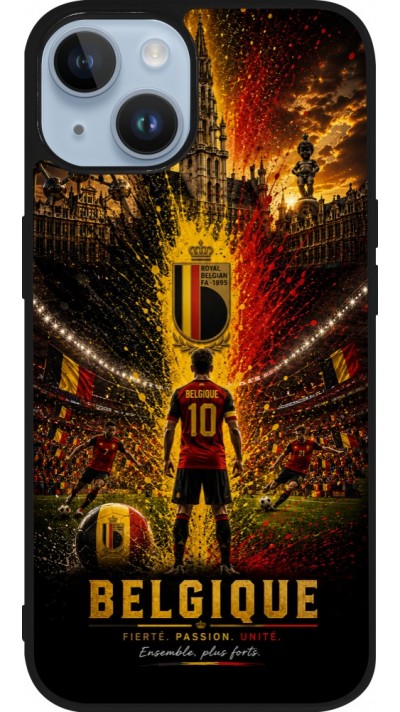 iPhone 15 Case Hülle - Silikon schwarz Fussball Belgien splash 2026