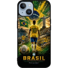 iPhone 15 Case Hülle - Silikon schwarz Fussball Brasilien splash 2026