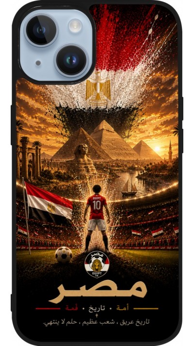 iPhone 15 Case Hülle - Silikon schwarz Fussball Ägypten splash 2026
