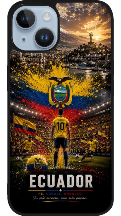 iPhone 15 Case Hülle - Silikon schwarz Fussball Ecuador splash 2026