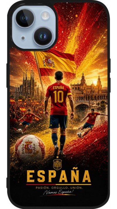 iPhone 15 Case Hülle - Silikon schwarz Fussball Espanien splash 2026