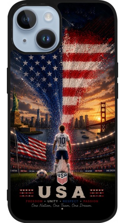 iPhone 15 Case Hülle - Silikon schwarz Fussball Vereinigten Staaten splash 2026