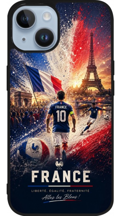 iPhone 15 Case Hülle - Silikon schwarz Fussball Frankreich splash 2026