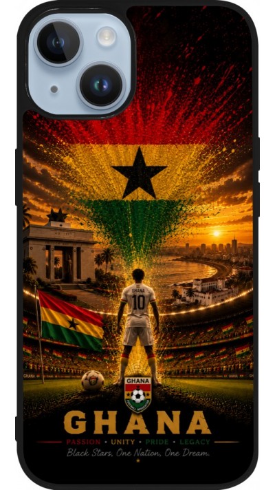iPhone 15 Case Hülle - Silikon schwarz Fussball Ghana splash 2026