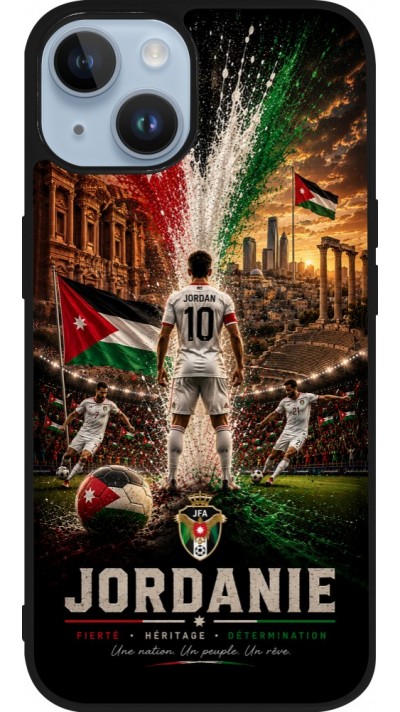 iPhone 15 Case Hülle - Silikon schwarz Fussball Jordanien splash 2026
