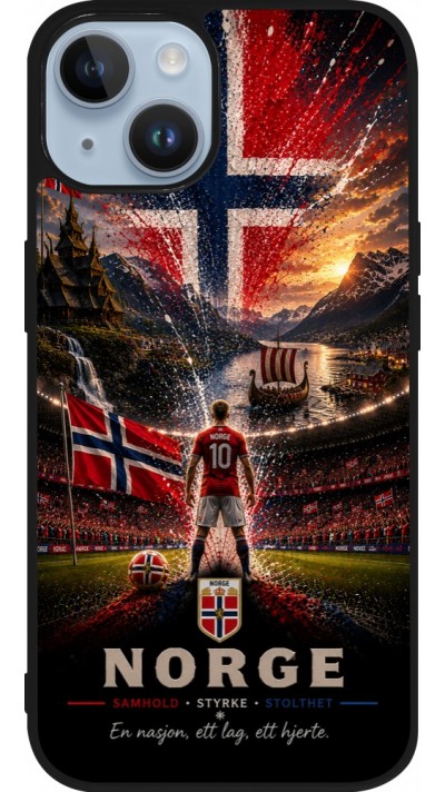 iPhone 15 Case Hülle - Silikon schwarz Fussball Norwegen splash 2026
