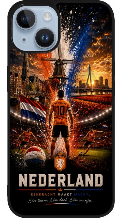 iPhone 15 Case Hülle - Silikon schwarz Fussball Niederlande splash 2026